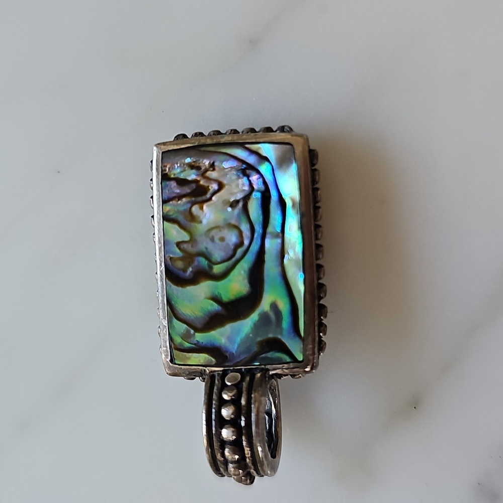 Abalone Shell Filigree Back Pendant - Picture 2 of 8